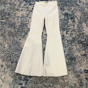White Free People Bell Bottom Jeans